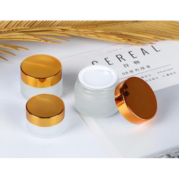 Frosted Glass Beauty Jars 5g-200g Cosmetic Cream Glass Jar With Gold Lip