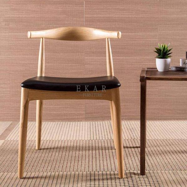 Modern Ash Wood Nordic Design Leather European Dining Chair