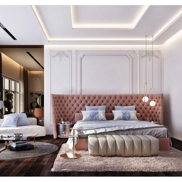 2.2m King Size Fabric Bed 3.46m Modern Bedroom Furniture Sets 59.0in