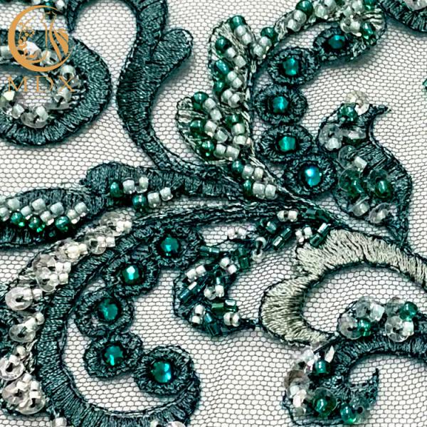 Handmade африканские стили отбортовали ткань шнурка вышивки для одежды