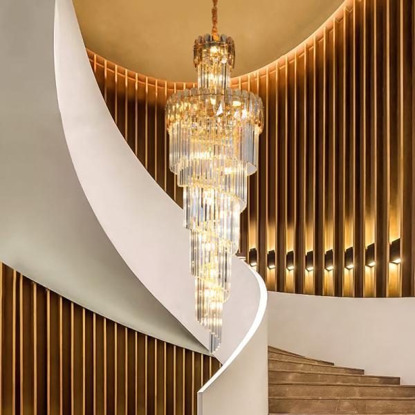 Luxury crystal chandelier for staircase spiral design modern crystal lamp(WH-NC-95)