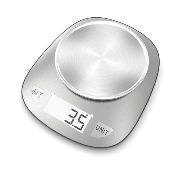 Veidt ROUND 5kg Stainless Steel Food Scale Smart Food Weight Scale Digital Kitchen Scale Battery Operated and ROUND Design