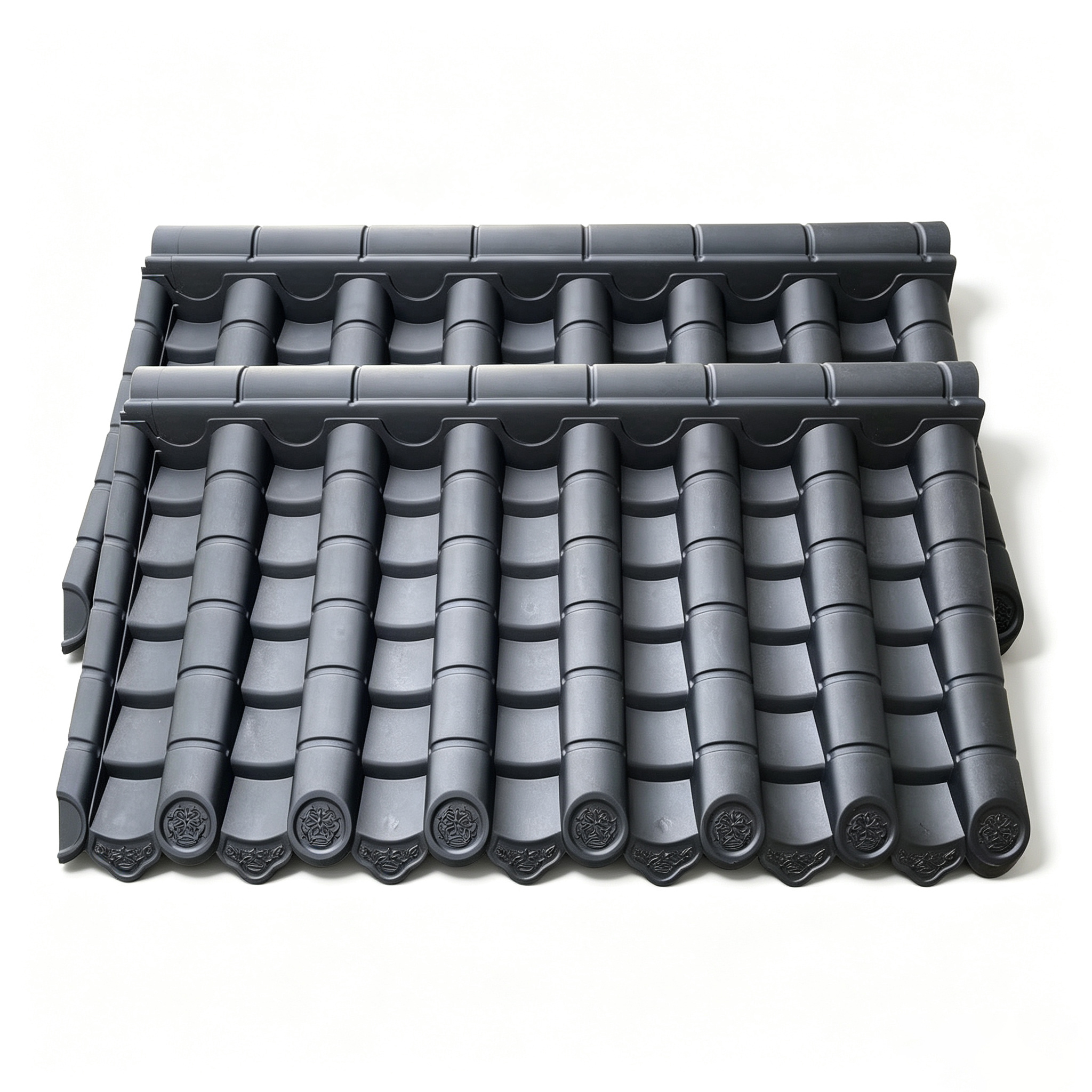 Lightweight PP Synthetic Asian Ridge Cap Strips Weatherproof Yellow & Red & Black Roof Coping for Pavilion & Garden Walls