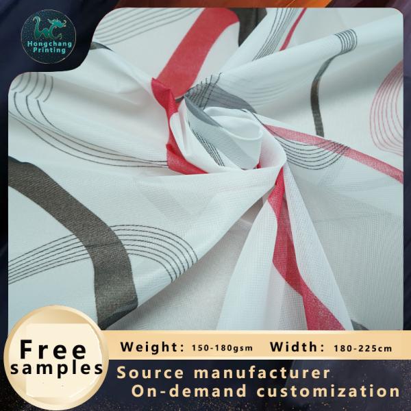 Fashionable White Printed 70gsm Mattress Covering Fabric Good Ventilation