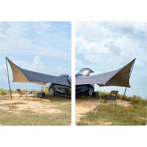 530*390CM Черный 420D Рипстоп Полиэстер Тесла Кампинговая палатка Легкая автомобильная крыша Дождевая летучая мышь Боковая опора для модели Y&3