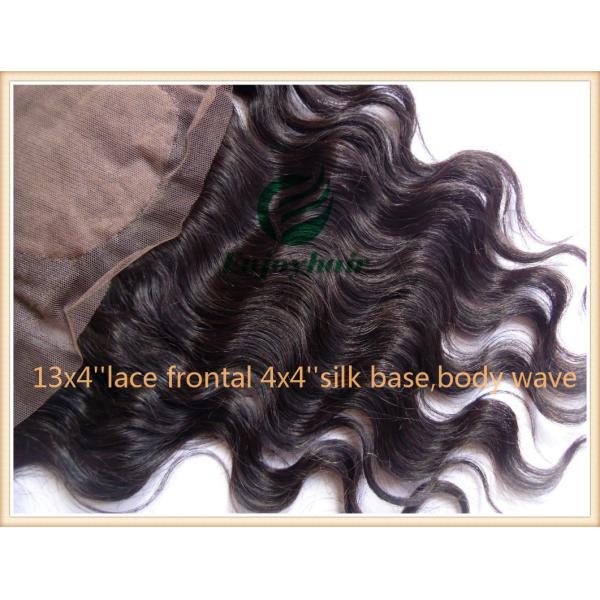 Indian virgin remy hair silk lace frontal 13''x4'' ,natural color body wave 10''-24''.