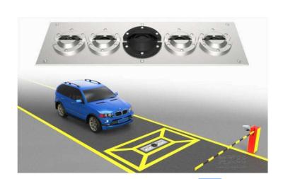 Detector explosivo durável sob o sistema de inspeção do veículo com reconhecimento da placa do carro