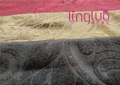 Custom Weight Gold Velvet Upholstery Fabric Anti Static For Home Textile