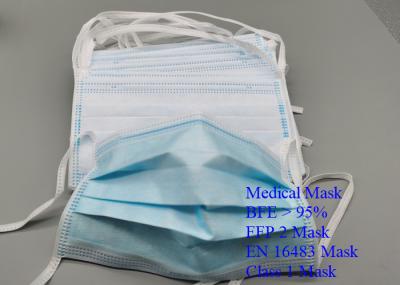 Hypoallergenic Surgical Disposable Mask , Lint Free Disposable 3 Ply Face Mask