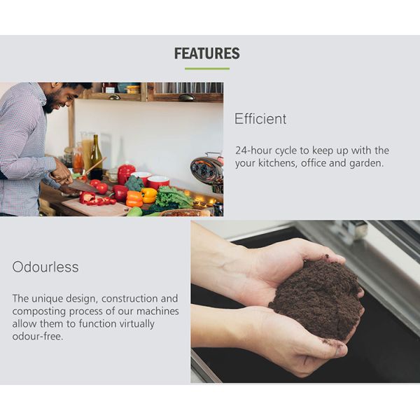 Food Waste Disposer 33.9 kg 304 Intelligent Kitchen Garbage Composter Gear Bearing Core Components UV Deodorization