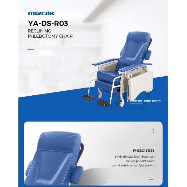 Cama mecánica del donante de sangre, silla manual del donante de sangre con la sección plegable de la pierna