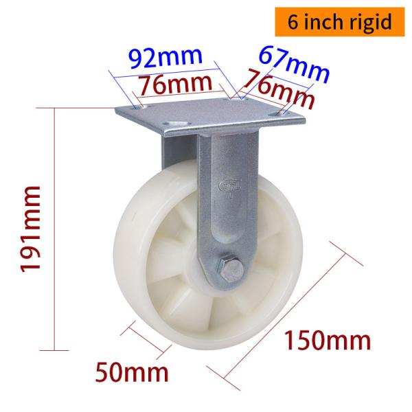 6 Inch Heavy Duty Swivel Casters 420kg Plate TPU 150mm Caster Wheels