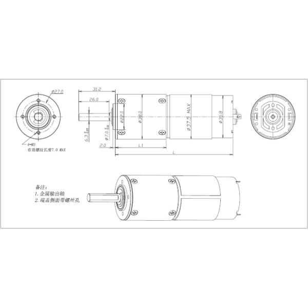 ROHS 12v DC Gear Reduction Motor For Automobile Electric Doors And Windows