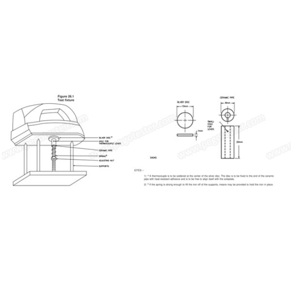 Test Fixture With Three-Pointed Metallic Supports For Heating Test Of Electrical Irons