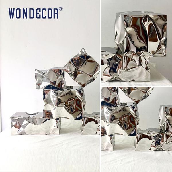 Indoor Modern Art Metal Abstract Mirror Polished Geometric Stainless Steel Sculpture