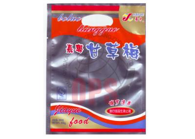 Silver Pouch Snack Packaging Bags With Printed Window And Die Cut Handle