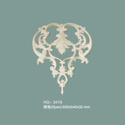 Decorative Wall Ornamental Moulding Polyurethane Decor Onlay Scroll HG-3418