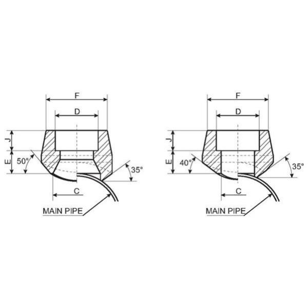 Connection MSS SP 97 Carbon Steel Weldolet Sockolet