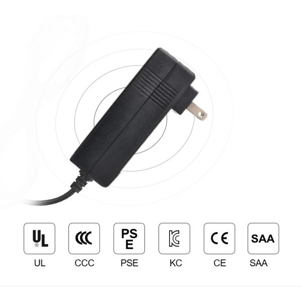 2 Pin Plug Wall Power Adapter 88% Efficiency 1200mm Dc Connector Length
