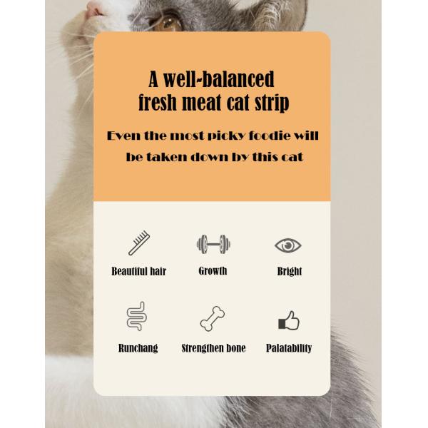 Pet Supplies Fresh Three Flavors Cat Strips Pet Food Snacks for Promoting Canned Food