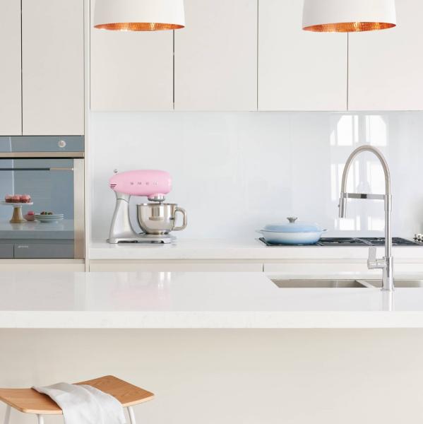 Latest Custom I Shape White Lacquer Kitchen For Apartments And Hotel