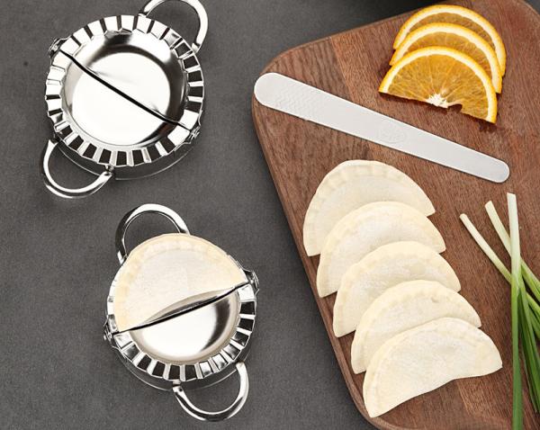 6 Pcs Dumplings Maker 9.5cm 7.5 cm Stainless Steel Dumpling Molds