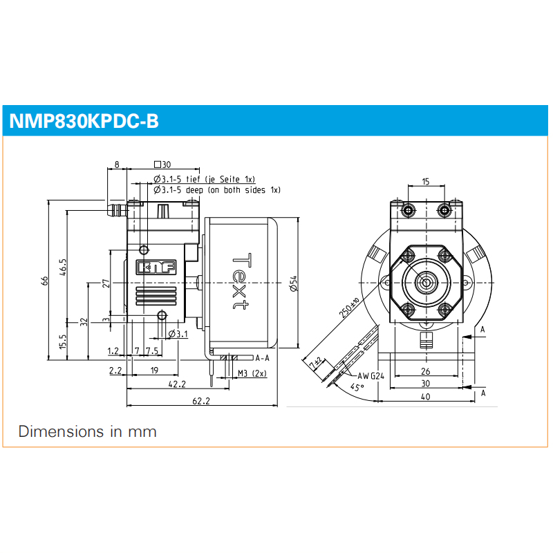 Насос забора диафрагмы микро- вакуумного насоса PMM1465-NMP830 жидкостный