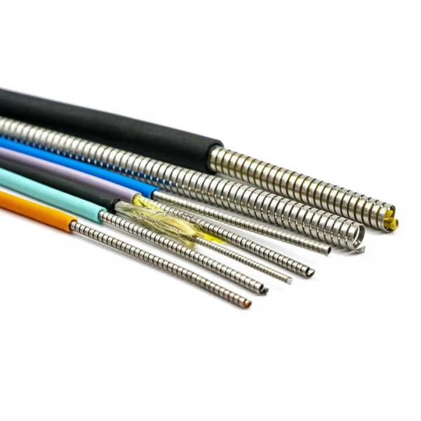 GJFJKV Spiral Armored Fiber Optic Cable Single Mode 2 4 6 8 12 Core Fibra Optica Cable 657A