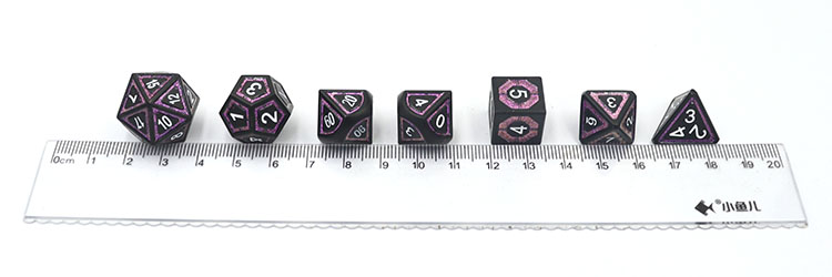 Zinc Alloy Metal Dice Set with Custom Colors and 14-20mm Size for DND & RPGs