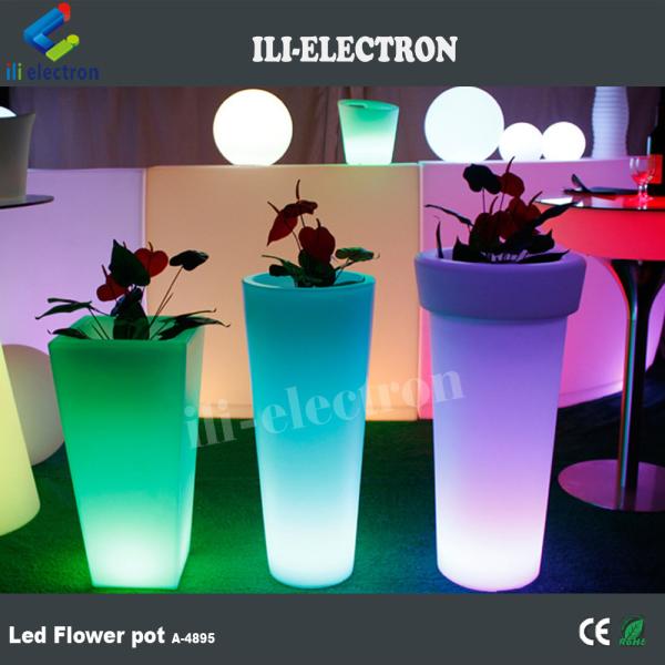 illuminated highboy led artificial flower pot with 16 colors changing with remote control