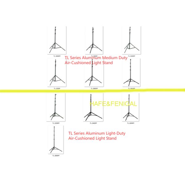 Light And Medium Duty Aluminum, Collapsible, Safe Descent Air Cushioned Light Stands