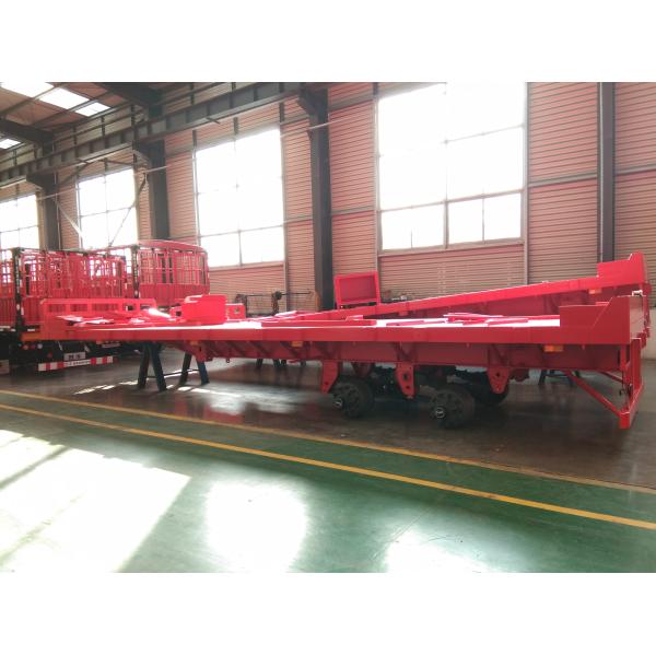 12 Wheels 13 Meters Platform Semi Trailer 3 Axles Low Alloy Steel Material