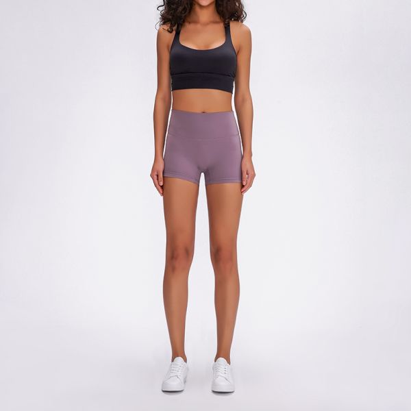 High Waisted Women Yoga Shorts Seamless Stretchy Navy Blue for Workout Gym Fitness