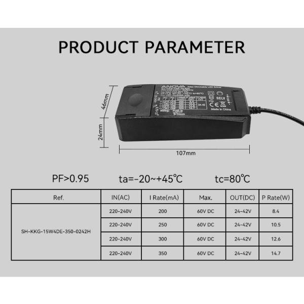 200mA 250mA 300mA 350mA LED Driver Power Long Version Triac Dimmable Led Driver