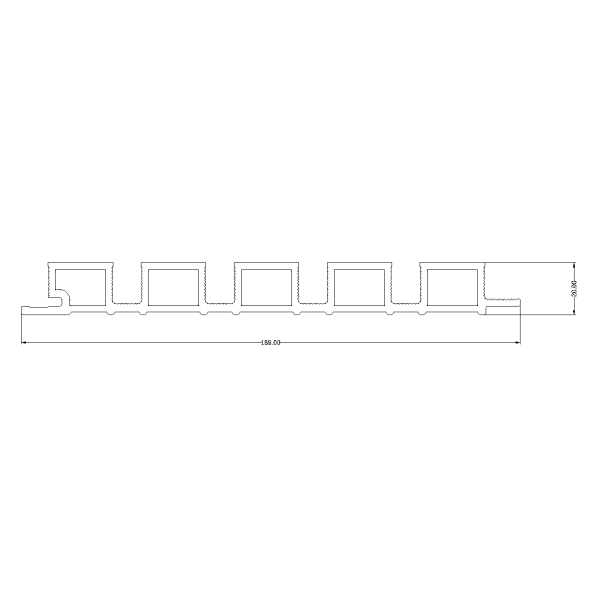 190*20mm Weatherable Exterior WPC Wall Panel Color Fast ASA Co Extrusion