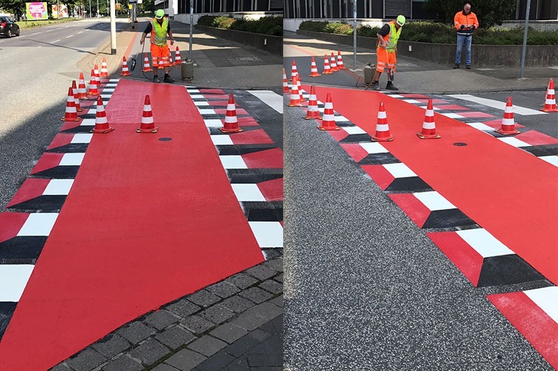 Vibrant Preformed Thermoplastic Road Markings for Creative Pavement Design and Traffic Safety