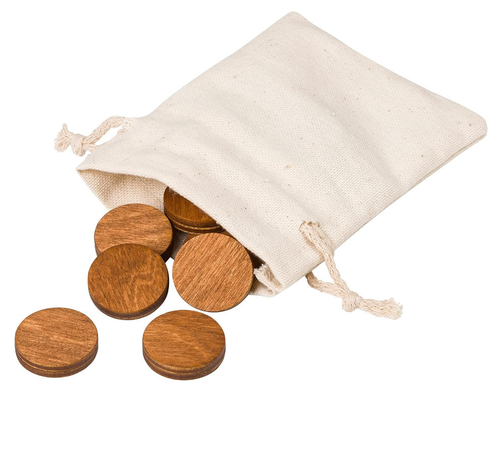 Hot Selling Rustic Creative 10 Pcs Handmade Round Brown Home Decorative Wooden Magnet for Fridge