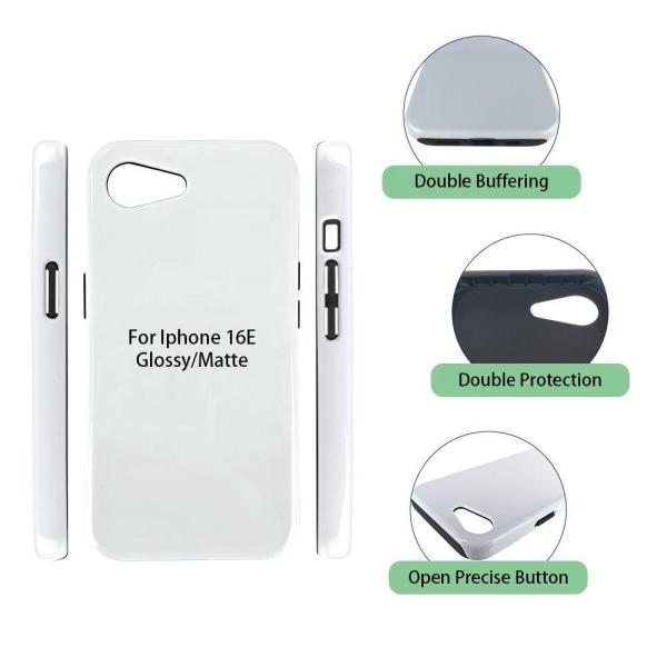 3D 2 In 1 Magnetic For Iphone16e Blank Sublimation Phone Case Custom Print Magnet Protective Case