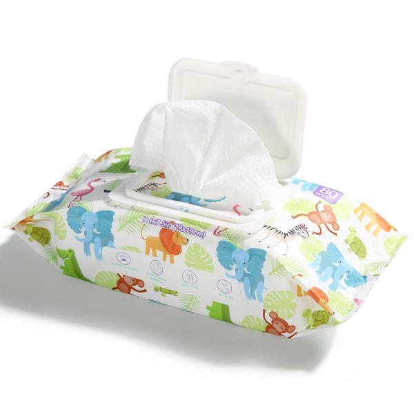 China Organic Baby Wet Wipes Spunlace Material Disposable Cleaning