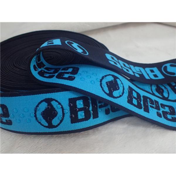 歪んだ4CMのジャカード ゴムひも/コーティングのシリコーンの伸縮性があるテープ