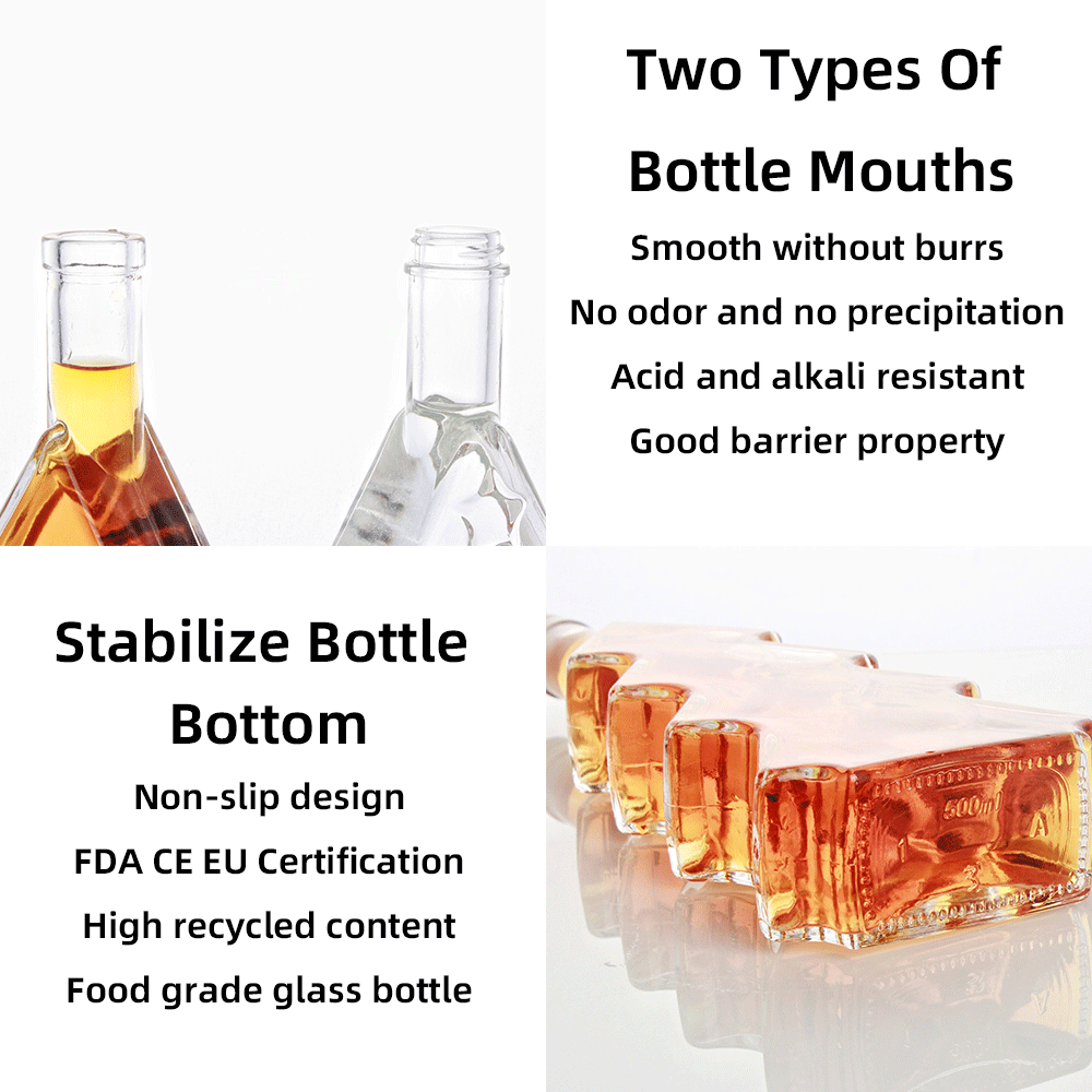500ml Christmas Tree Shaped Glass Liquor Bottle With Cork Lid For Vodka Tequila Gin Brandy