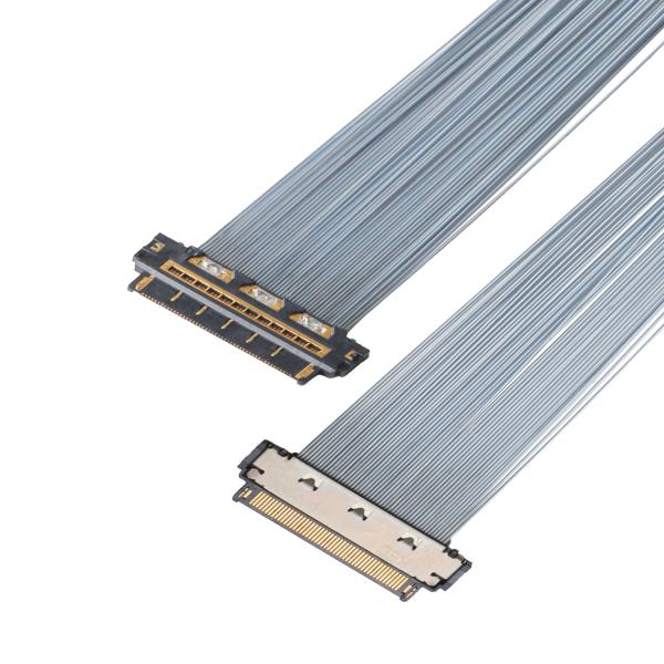 KEL XSL20-48S Micro-Coax Cable, 0.25mm Pitch, 44AWG PFA, Dual UV Adhesive