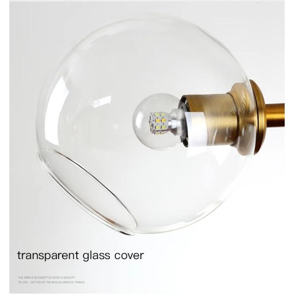 Nordic Glass Chandelier for Dining Room Kitchen Living Room Bedroom Glass Ball Black Ceiling Pendant Lamp (WH-AP-671)