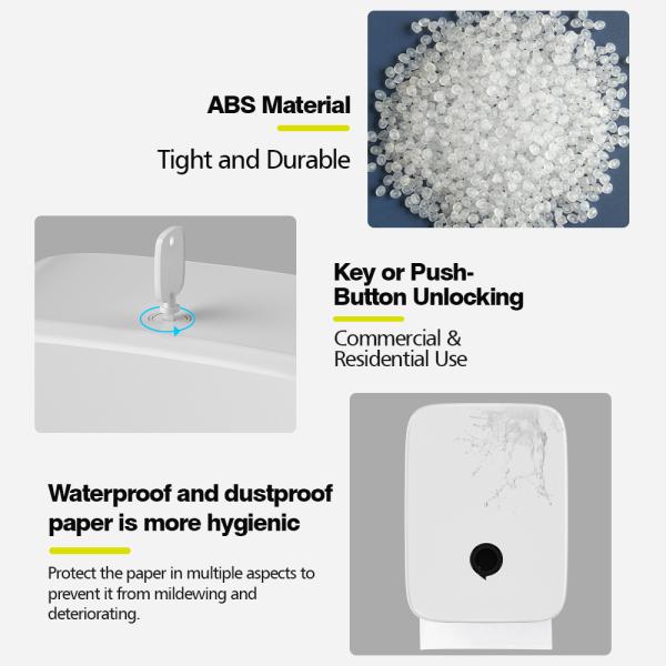 Wall Mounted ABS Plastic Paper Towel Dispenser 265x100x360mm For Home Hotel Bathroom Kitchen