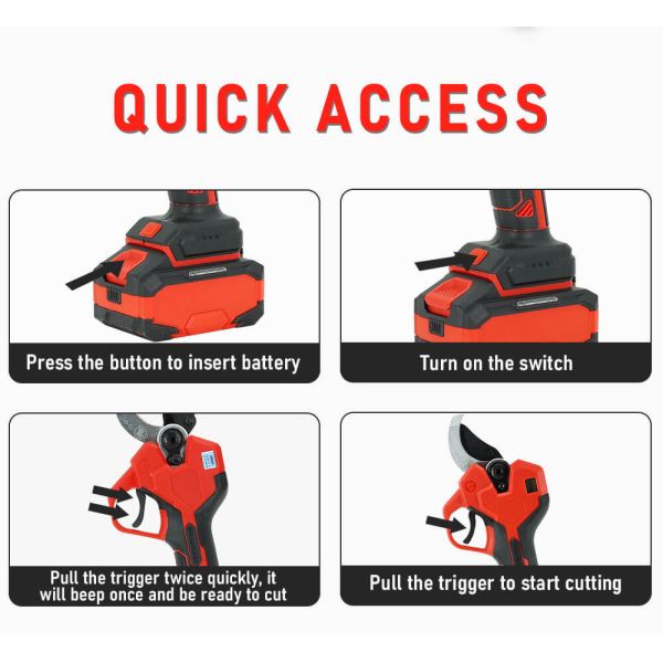 Electric Pruning Shears 45mm Brushless Motor Battery Powered Lightweight Design
