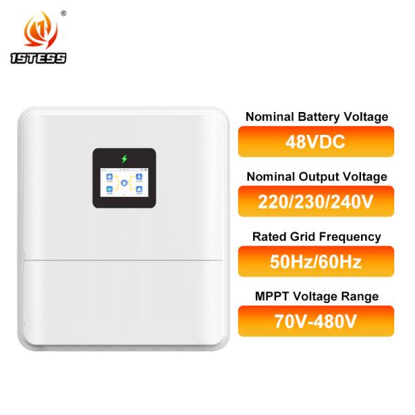 High Efficiency 6kW Hybrid Solar Inverter with Dual MPPT for Lithium Lead Acid Battery Backup
