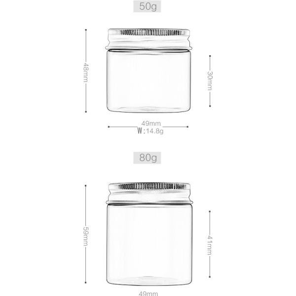 o cosmético plástico de 2oz 4oz 8oz range liso preto dos tampões de alumínio claros do ANIMAL DE ESTIMAÇÃO alinhado