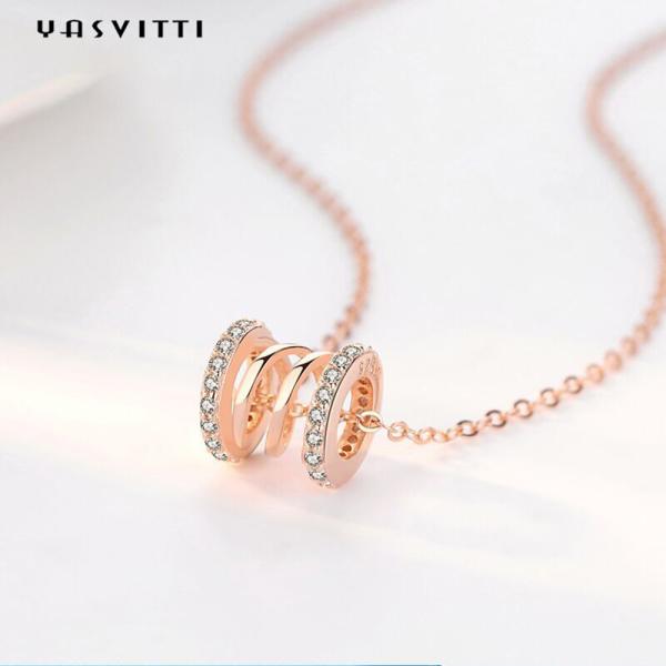 шкентель талии 18k ключицы ожерелья дня рождения 2.64g 40cm обитый диамантом чистый серебряный