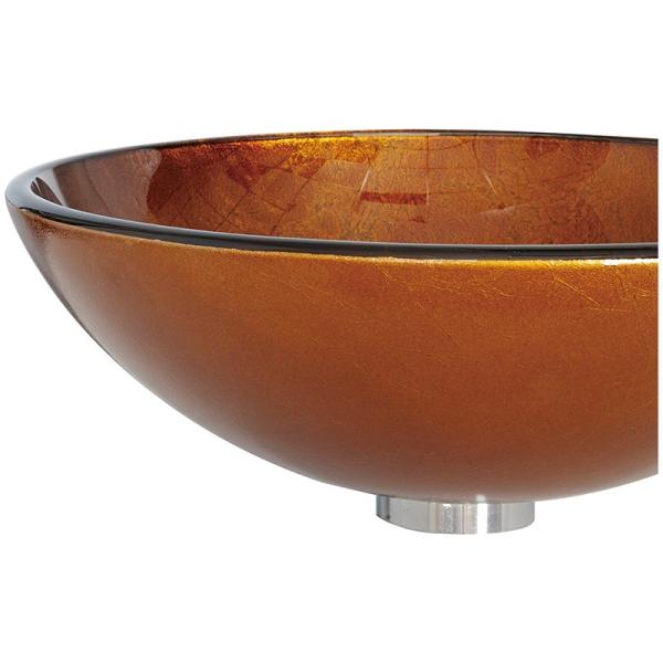 145mm Tempered Glass Sink Bathroom Countertop No Hole Scratch Resistance With Foil