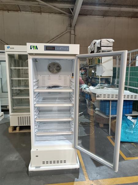 2-8 Degree Vertical Hospital Laboratory Medical Grade Refrigerator 226L with Single Glass Door High Quality